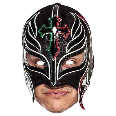 ICONICGREATS Rey Mysterio WWE 2D Tarjeta Fiesta Máscara Facial - Elegante Vestido Divertido Máscara Oficial de Luchador