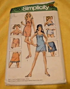 SIMPLICITY 8750 Misses Mini Slip, Mini Half Slip, Bra & Panties Pattern - Picture 1 of 2