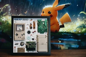 Teardown Art,Framed Gameboy Disassembled,Wall Decor,Gift for Him - Picture 1 of 15