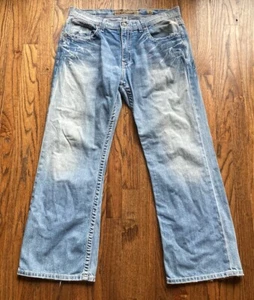 BKE Tyler Jeans Mens Size 36x30 Pants Light Wash Denim Whisker Buckle - Picture 1 of 12