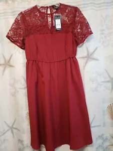 Womens Burgundy Red Dress Size 6 Maternity - Picture 1 of 10