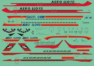 Karaya D144-09 Douglas DC-9-15/32 Germanair/Aero Lloyd 1/144 decals - Picture 1 of 1