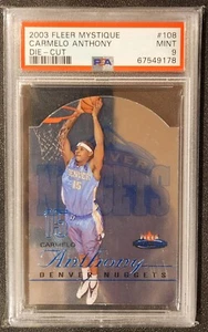 2003-04 Fleer Mystique Carmelo Anthony Rookie Die-Cut Foil #d /600 PSA 9 MINT - Picture 1 of 2