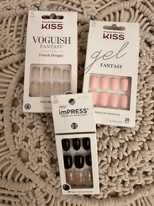 3 Sets Kiss Press On Nägel kurze Länge neu im Karton - Bild 1 von 2