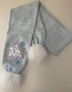 Disney Store Girls Blue Frozen Elsa Scarf Size M/L 7-10 - Picture 1 of 6