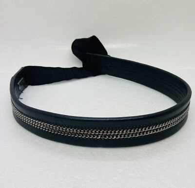 Raro Be & D Cinturón de Cintura de Cuero para Mujer Imitación Cadena Eslabón Elástico 33” Negro 32 Foto 1 de 4