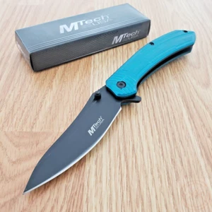 MTech Linerlock Assisted Folding Knife 3.5" 3Cr13 Steel Blade Aluminum Handle - Picture 1 of 12