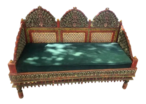 Antique hand Painted Love Seat Cover