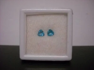 New 0.71 Carats, set of 2 Blue Apatite, 5mm, Trillion Cut, Madagascar, US Seller - Picture 1 of 3