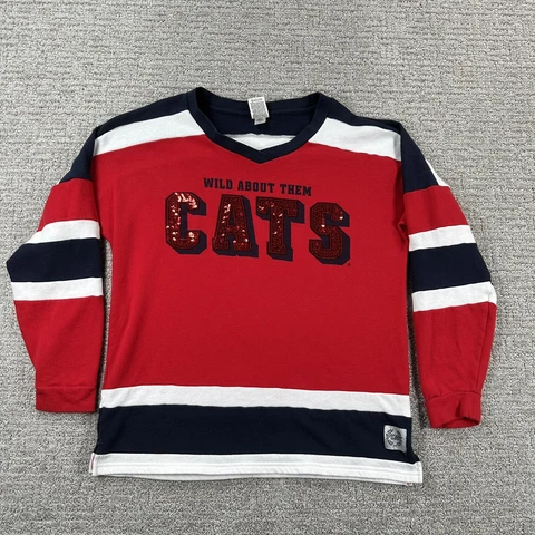 Arizona Wildcats Sweatshirt Small Red Sequin Logo Victorias Secret Pink Womens Cover