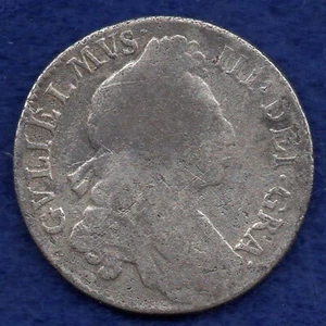 Großbritannien Wilhelm III. 1698 Schilling, seltenes Datum (Ref. f0213) - Bild 1 von 2
