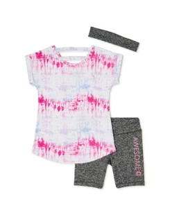 NWT 3-Piece Girls 7-8 Outfit Shirt, Shorts & HeadBand ACTIVE RBX TIE-DYE - Picture 1 of 3