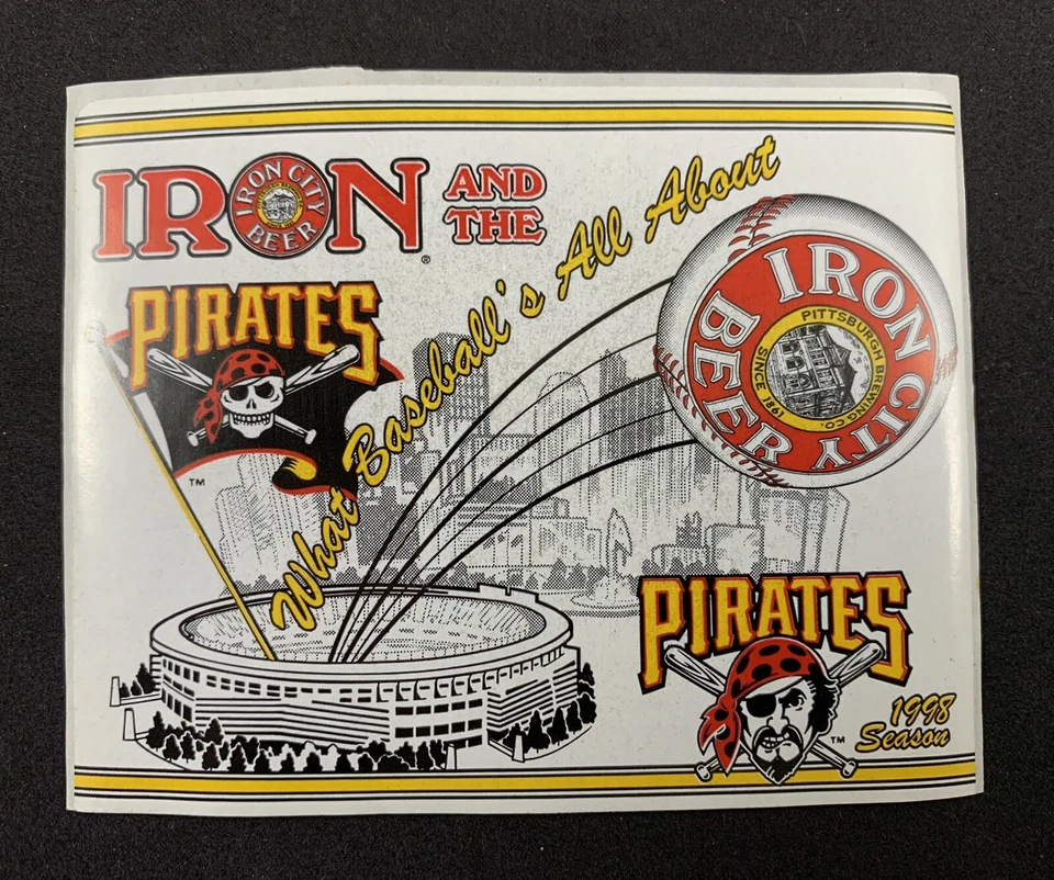 Vintage 1998 Pittsburgh Pirates MLB Iron City Beer Can Label Sticker - Image 1 of 1