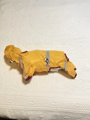 Small puppy dog pet raincoat yellow Reflective Adjustable - Image 1 of 4