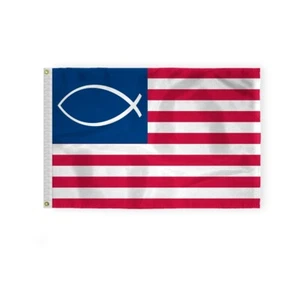 2x3 Jesus Christus Fisch amerikanische religiöse Flagge USA Geschenk, Messing Ösen, 200D - Bild 1 von 1