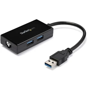 StarTech.com USB 3.0 to Gigabit Network Adaptor Built-In 2port - 10/100/1000 Mbp - Picture 1 of 1