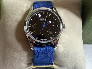 Gucci G-Timeless Stars and Planet Unisex Watch with Blue Strap New Boxed £820rrp - Picture 1 of 23