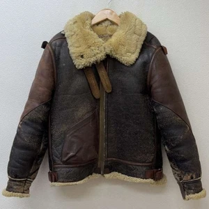The Real McCoys B-3 Sheep Leather Flight Jacket Brown 40 Used Vintage - Picture 1 of 10