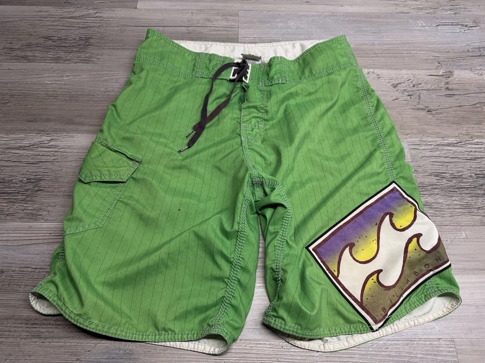 Bañador Billabong Board Shorts Vintage Para Hombre 32 Verde Y2K Cordón Foto 1 de 4