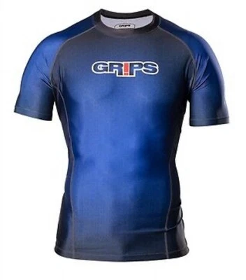 Camisa de compresión para hombre Jiu Jitsu Rashguard azul pequeña Foto 1 de 3