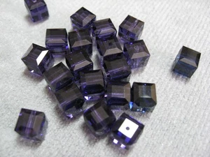 Dark Fudge Swarovski Crystal Beads 6mm Cube - Picture 1 of 3