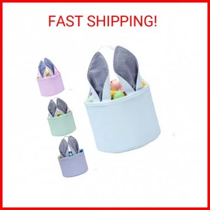 Easter Bunny Basket Seersucker Egg Bags for Kids,Personalized Candy Egg Basket R - Picture 1 of 2