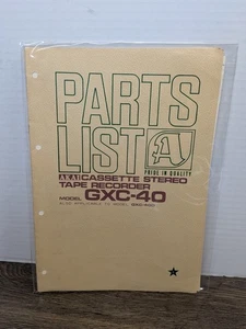 Akai Model GXC-40 Cassette Stereo Tape Recorder Parts List Original Paperwork - Picture 1 of 2