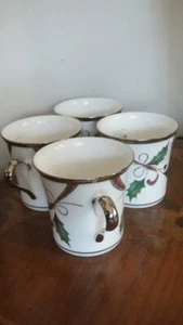 Lenox Holiday Nouveau Platinum White Mugs Set de 4 nuevas - Imagen 1 de 2