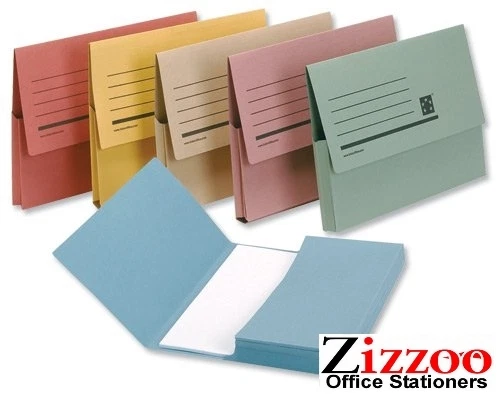 ZIZZOO Document Wallets Folders Foolscap Fits A4 documents