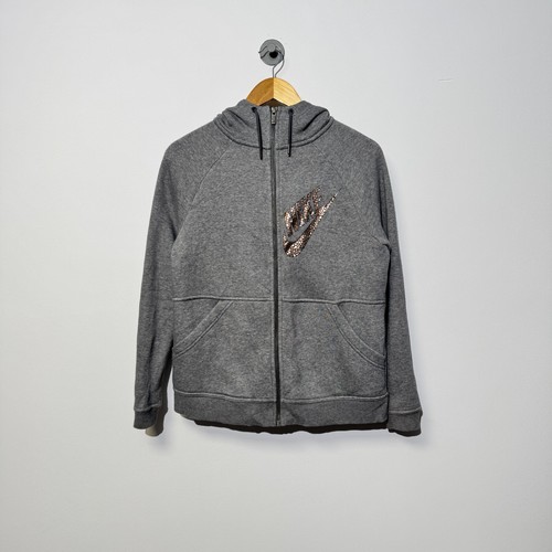 GUCCI Felpa Nike unisex grigia cotone zip con cappuccio taglia S logo sportivo corsa vestibilità regolare