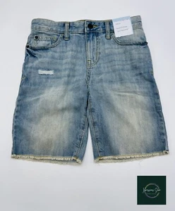 Girl's Kids Cat & Jack Blue Jean Skinny 5 pocket Distress Shorts- Size 12 - Picture 1 of 2