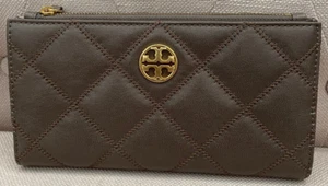 Tory Burch Willa Slim Envelope Wallet in Volcanic Stone 89490 NWT - Picture 1 of 5