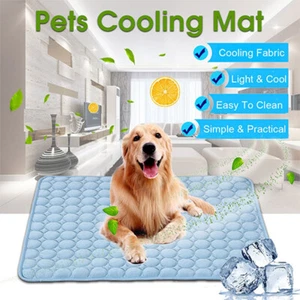 Cool Ice Silk Cold Bed Cushion Sleeping Pad Pet Cooling Mat Dog Cat Mattress - Picture 1 of 16