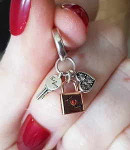 925 SILBER CHARM Murano Sicherheitskette Anhänger Pandora Armband ZIRKONIA - Bild 1 von 2