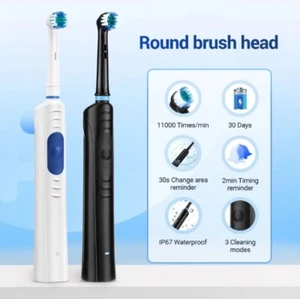 Rotating Electric Toothbrush for Adults, Deep Clean USB Rechargeable,2 Min Timer - Picture 1 of 25