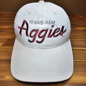 Gorra Sports Specialties Aggies Script Texas A&M Snapback blanca vintage - Imagen 1 de 15