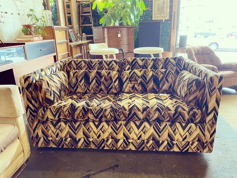 1970’s Vintage Loveseat in Jack Lenor Larsen Fabric Cover