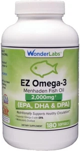 Menhaden Fish Oil Omega-3 2000 mg DPA + EPA + DHA (180) - Picture 1 of 6