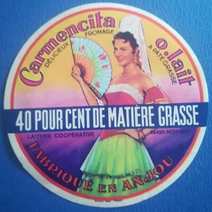 FROMAGE ÉTIQUETTE CAMEMBERT ANJOU NEUVE JAMAIS COLLÉE Carmencita o lait - Imagen 1 de 1