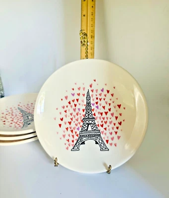 "Juego de cuatro platos de postre con aperitivo de mesa Sur La diseño de corazón de 5"" hechos en EE. UU." Foto 1 de 3