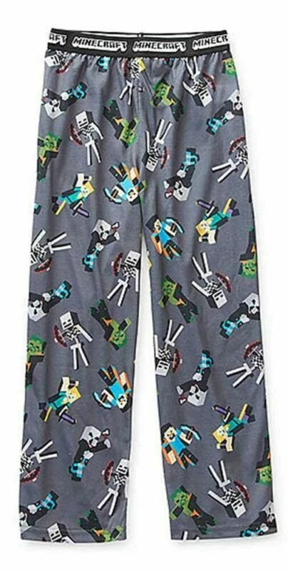 Minecraft Boys Grey Printed Pajama Pant Set Size 4/5 6/8 10/12 14/16 $24 - Image 1 of 1