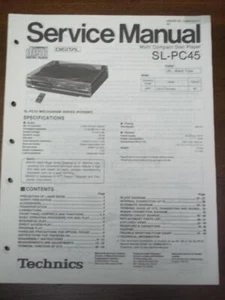 Technics Service Manual for the SL-PC45 CD Player~Repair~Original - Picture 1 of 1
