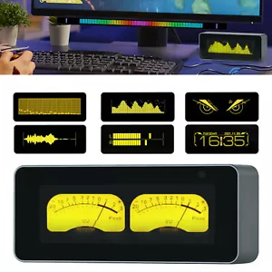 Digital OLED Sound Level VU Meter Audio Spectrum Analyzer Desktop Clock Decor - Picture 1 of 12
