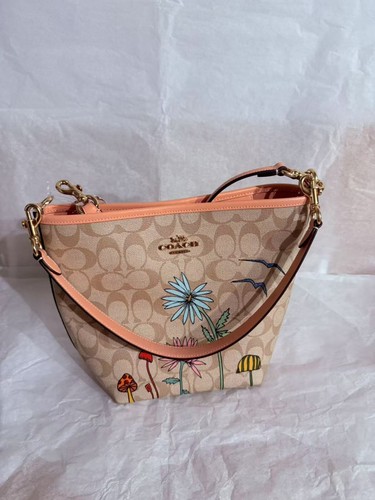 NUOVO Coach X Observato da Us City Borsa a Secchiello Firma Tela Cachi Chiaro CU394