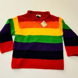 Vintage The Limited Rainbow Stripe Soft Girl's Sweater sz M Y2K 90's - Picture 1 of 6