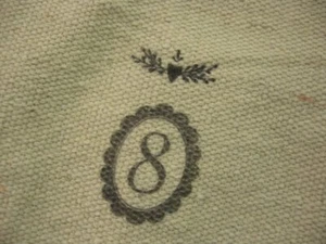 Vintage Canvas Hanging Wall Pocket Textile Pouch Handmade Primitive # 8 Logo  - Photo 1 sur 9