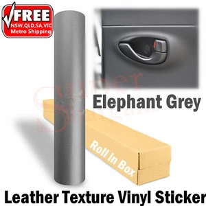 Grey Leather Pattern Car Vinyl Wrap Vinyl Stickers Motor Bike Decals Vinyl Wrap - Picture 1 of 5