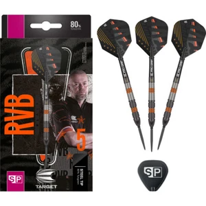 Dardos Raymond Van Barneveld 80% negros punta de acero de punta suiza por Target - Imagen 1 de 2