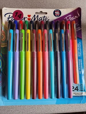 Totalmente Nuevo - Plumas de fieltro Paper Mate Flair 24pk 0,7 mm punta media - Multicolor Foto 1 de 2