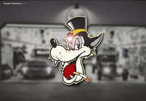 50s Wolf Sticker Decal Rockabilly Ford Hot Rod Kustom Kulture Old School Dog - Picture 1 of 1